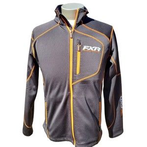 FXR Racing Performance Tech Softshell Jacket Moto Zip Up Black Orange Men's M